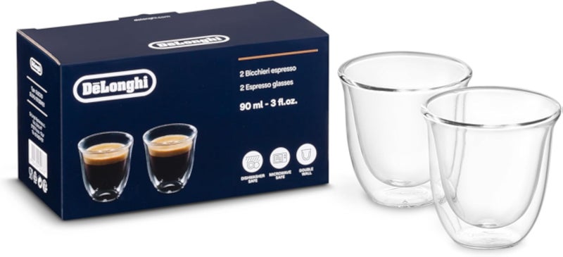 De'Longhi 5513-21-45-91 Espresso Thermo Glasses (Pack of 2)